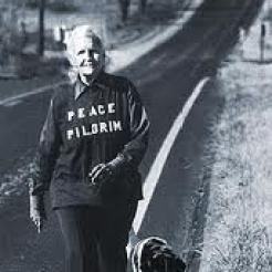 Peace Pilgrim, Mildred Norman, walked on her journey of peace carrying only a pen, comb, toothbrush and a map.
