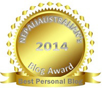 Winner of Best Personal Blog 2014 awarded by Nepaliaustralian